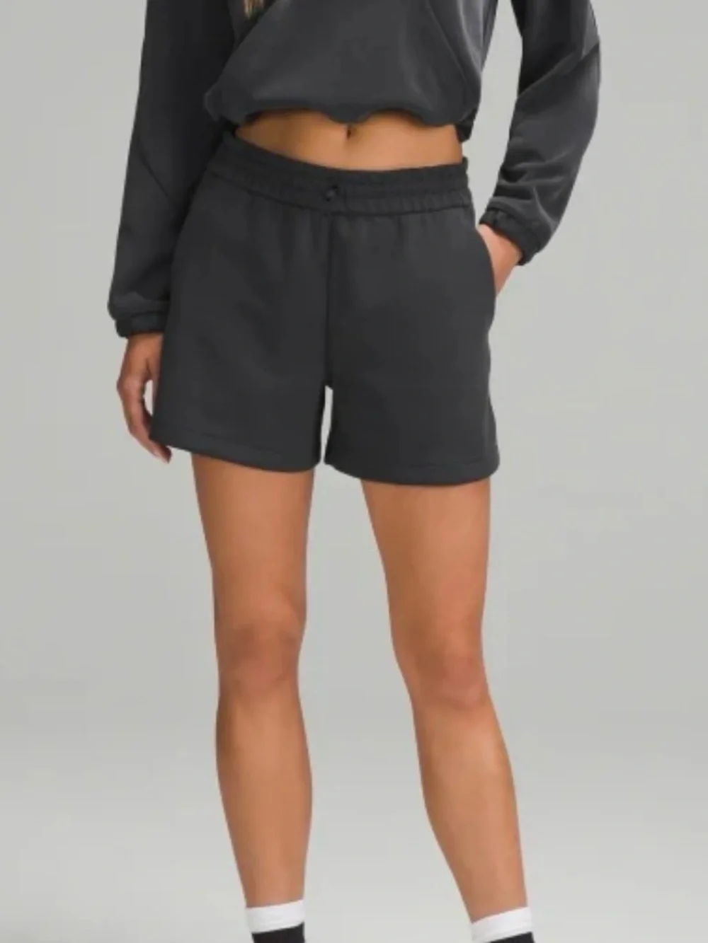 lululemon athletica Women's Charcoal Drawstring Athletic Shorts - Picture 1 of 2